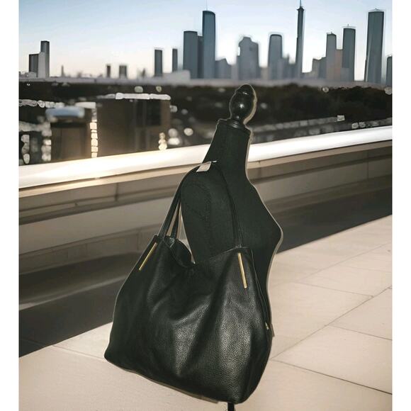 Vince Camuto Beverly Hills Bag Black Soft Leather Handbag 15x11x5 $248